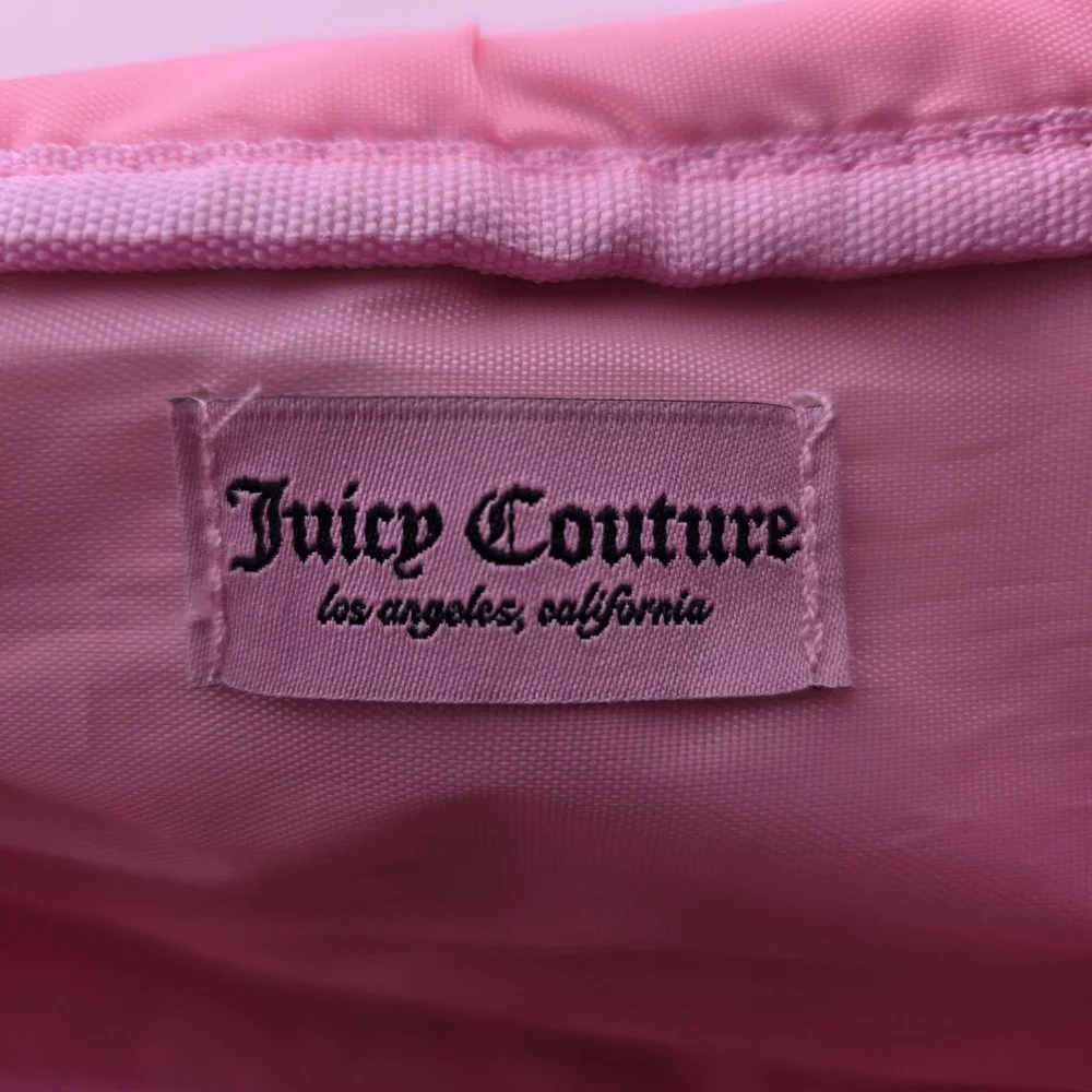 Juicy Couture Pink Velour Rhinestone Makeup Bag Toiletry Cosmetic‎ Y2K Style
